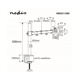 Nedis Support de Moniteur de bureau 32" (1 écran)