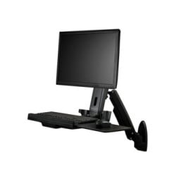 StarTech.com Support de bureau debout mural pour écran, clavier et souris - Noir