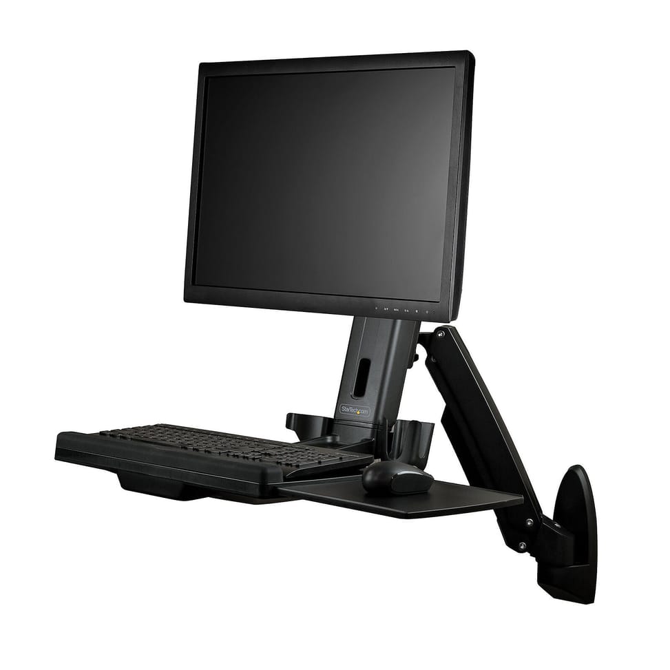 StarTech.com Support de bureau debout mural pour écran, clavier et souris - Noir — image 5