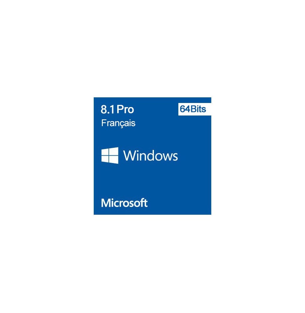 Microsoft Windows 8.1 Pro 64 bits (français) - Licence OEM (DVD)