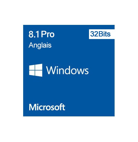Microsoft Windows 8.1 Pro 32 bits (Anglais) - Licence OEM (DVD) prix Maroc
