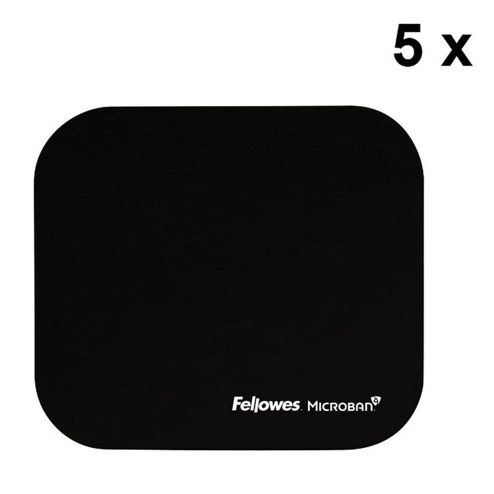 Fellowes Lot de 5 tapis Microban Antibactérien (Noir) — image 1