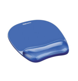 Fellowes Tapis de souris - Repose-poignets Gel Crystal Bleu