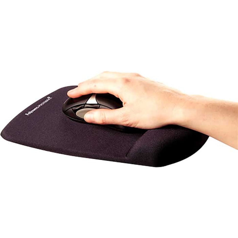 Fellowes Tapis de souris Repose-poignet PlushTouch Noir — image 3