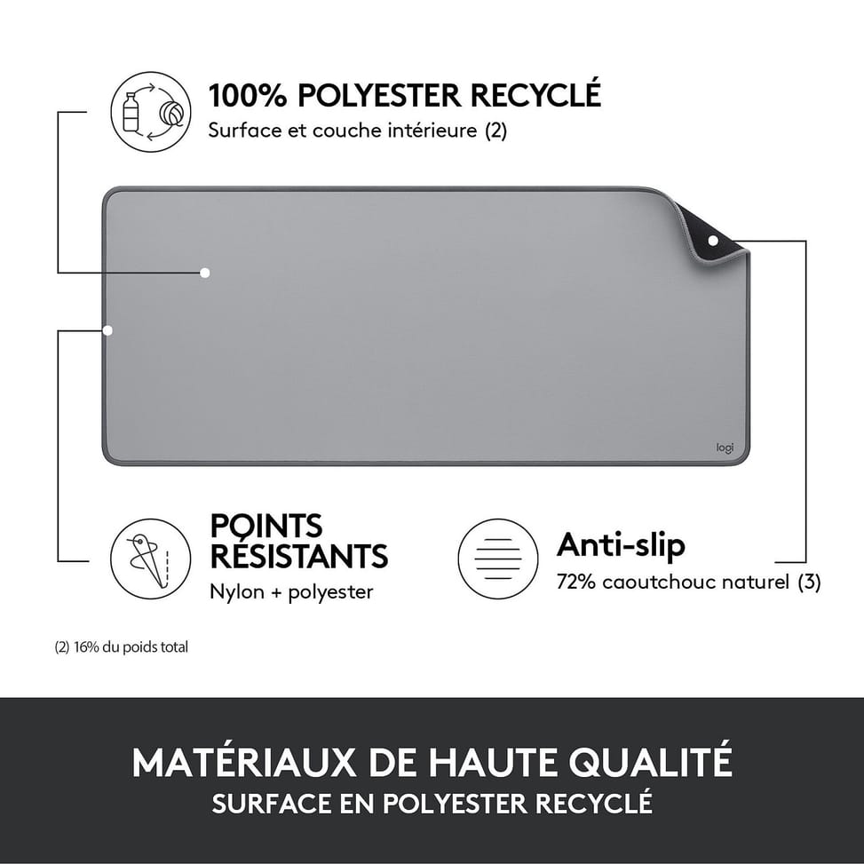 Logitech Desk Mat Studio Series (Gris) — image 4
