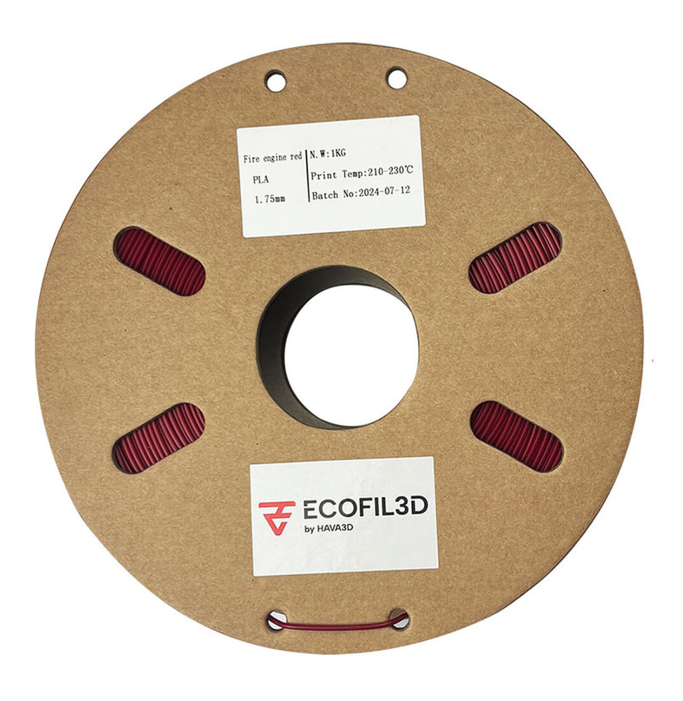 ECOFIL3D PLA Eco - 1.75 mm 1 Kg - Rouge