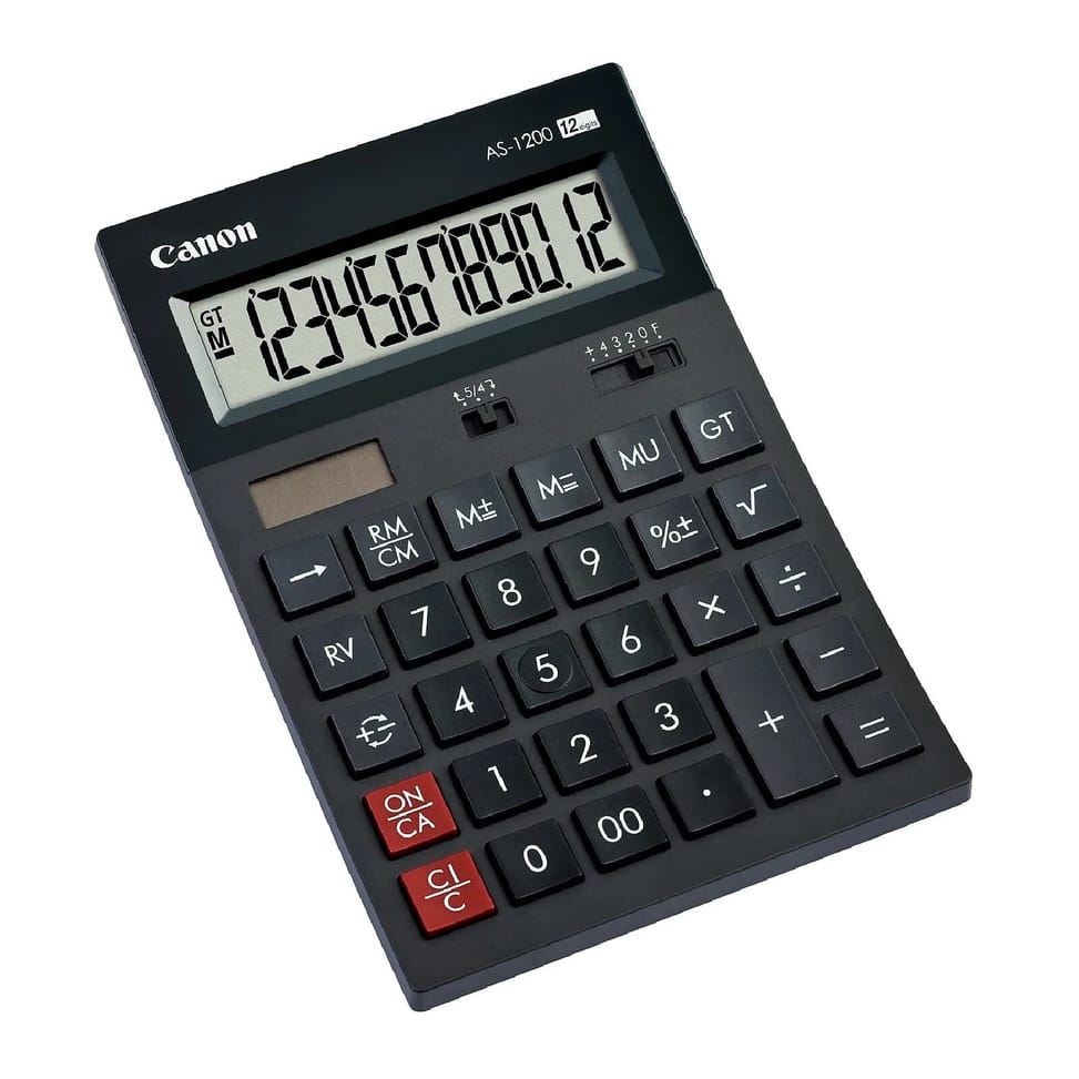 Calculatrice CANON Calculatrice compacte à 12 Chiffres AS-1200, Noir — image 2