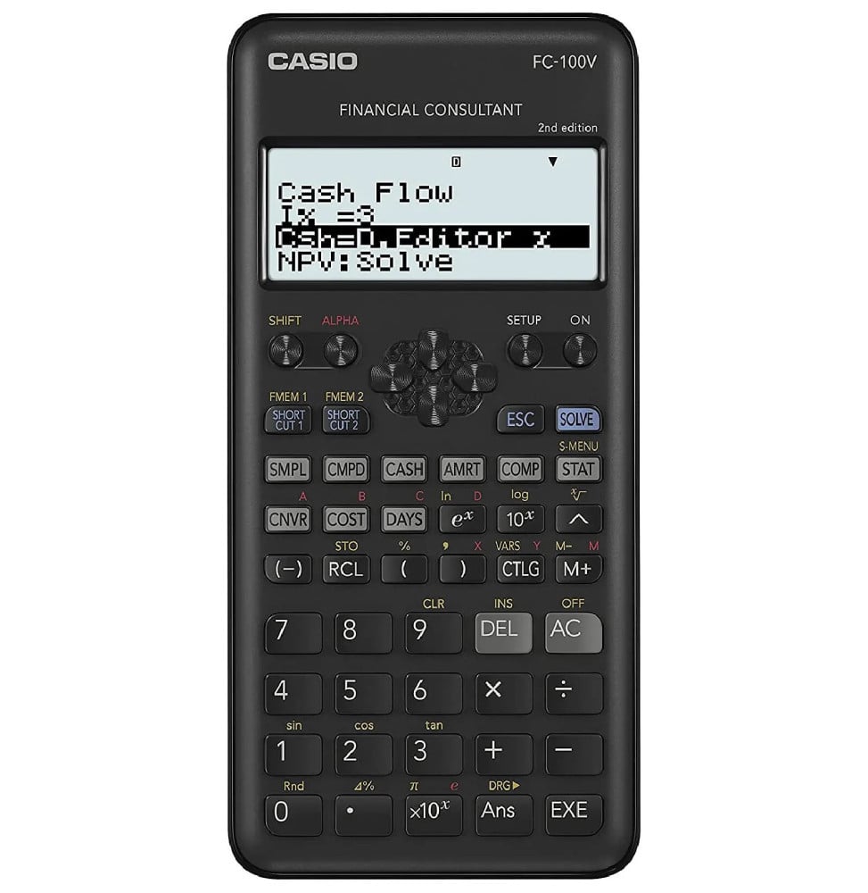 Calculatrice CASIO Calculatrice financière CASIOB FC-100V-2 Noir