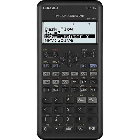Calculatrice CASIO Calculatrice financière CASIOB FC-100V-2 Noir