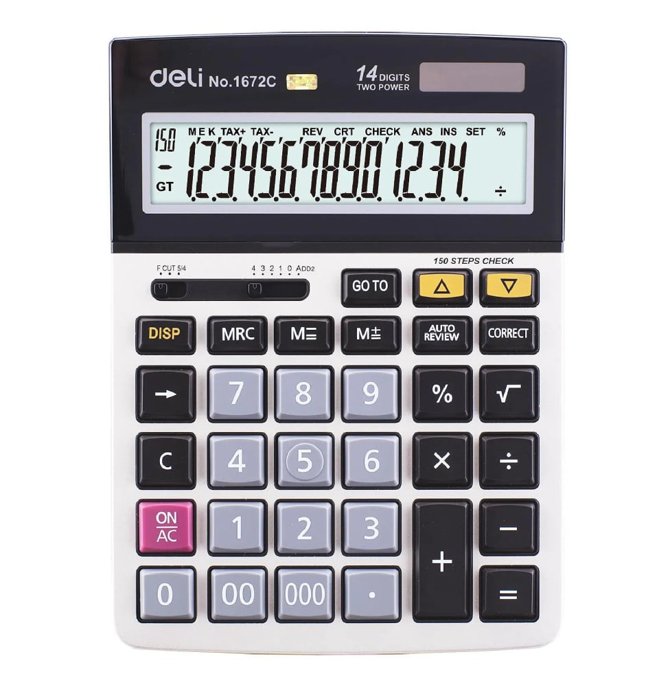 Calculatrice DELI Calculatrice bureau métal 14 chiffres 150 contrôles