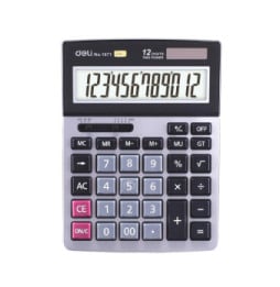 Calculatrice DELI Calculatrice bureau métallique 12 chiffres Dual Power