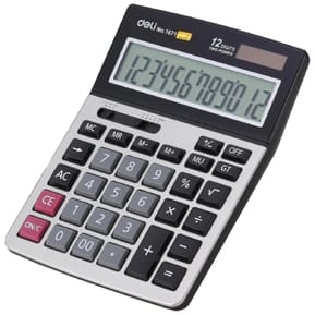 Calculatrice DELI Calculatrice bureau métallique 12 chiffres Dual Power — image 2