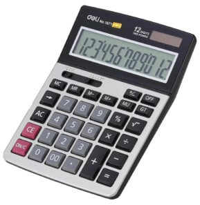 Calculatrice DELI Calculatrice bureau métallique 12 chiffres Dual Power