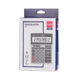 Calculatrice DELI Calculatrice bureau métallique 12 chiffres Dual Power