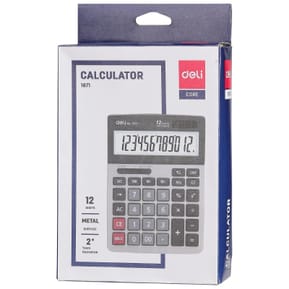 Calculatrice DELI Calculatrice bureau métallique 12 chiffres Dual Power — image 3