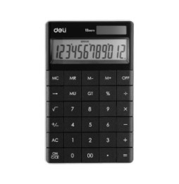 Calculatrice DELI Calculatrice moderne 12 chiffres solaire et pile noir