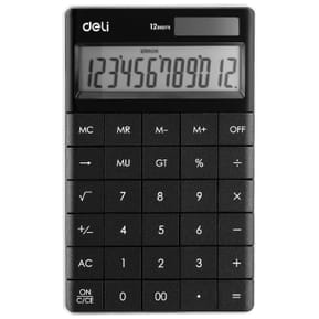 Calculatrice DELI Calculatrice moderne 12 chiffres solaire et pile noir