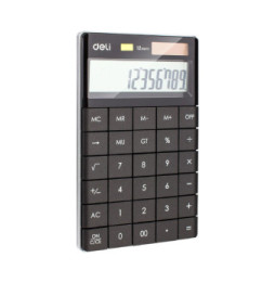 Calculatrice DELI Calculatrice moderne 12 chiffres solaire et pile noir