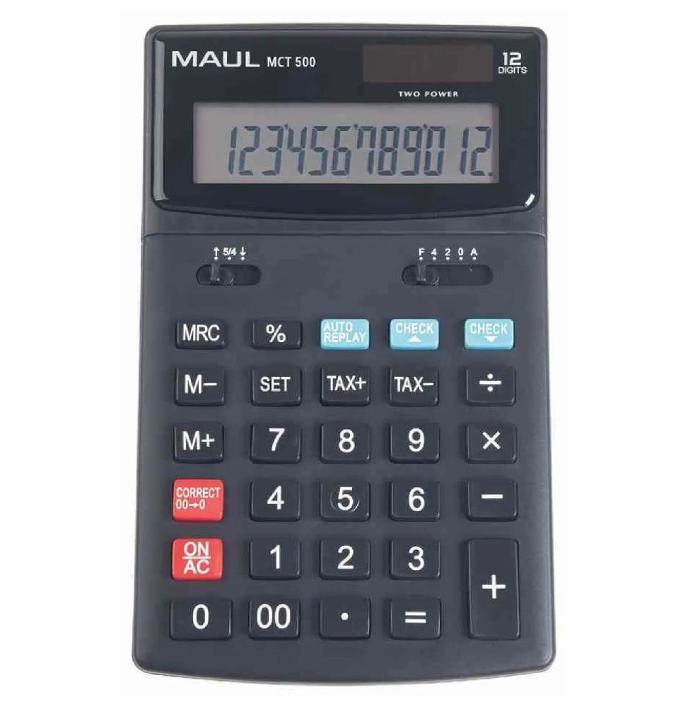 Calculatrice MAUL Calculatrice de bureau MCT 500, 12 chiffres, noir