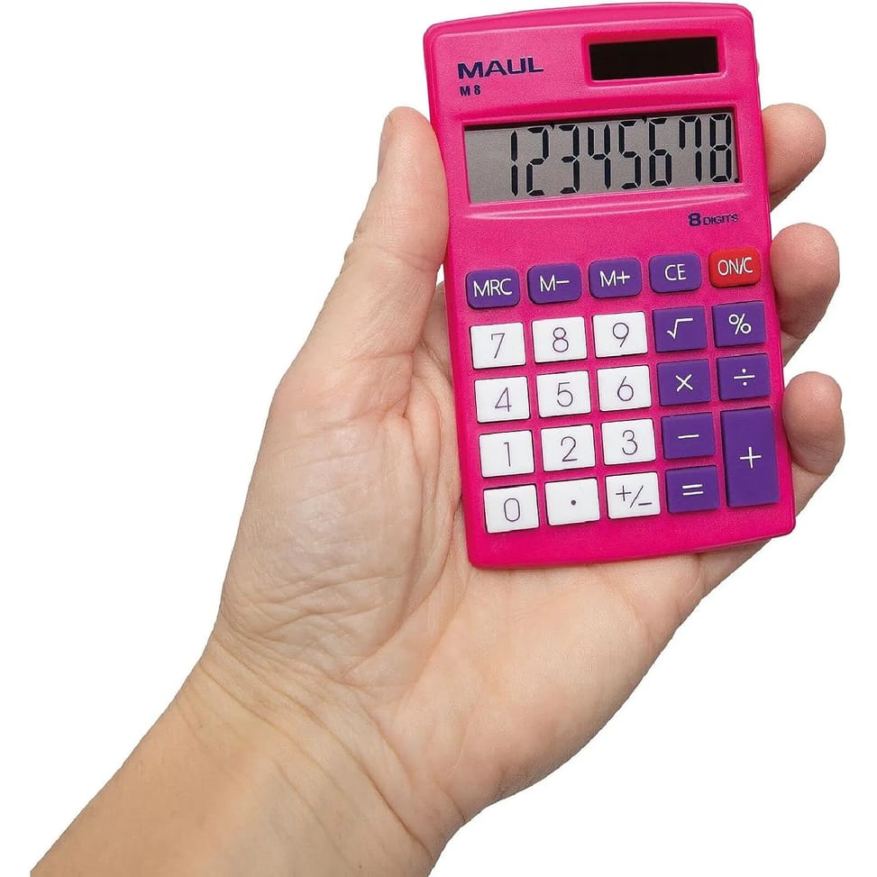Calculatrice MAUL Calculatrice de poche M 8, 8 chiffres, rose — image 2