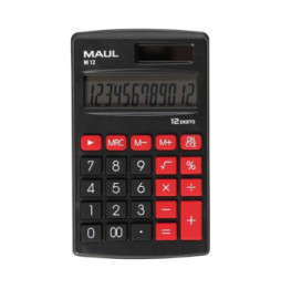 Calculatrice MAUL Calculatrice Poche M12 Pile et Solaire 12 chiffres 69x115mm Noir