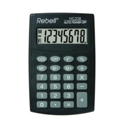 Calculatrice REBELL Calculatrice de poche HC 208, noir