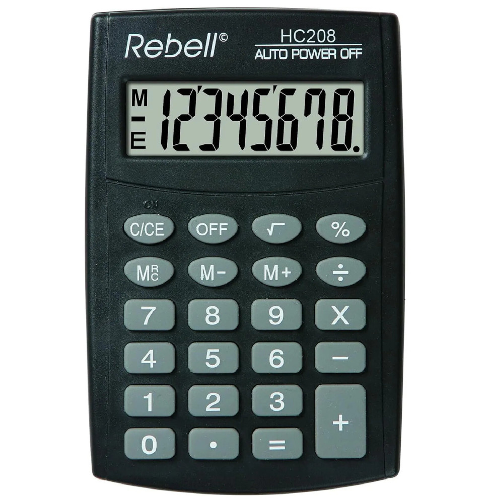 Calculatrice REBELL Calculatrice de poche HC 208, noir