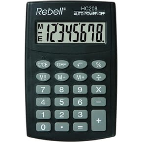 Calculatrice REBELL Calculatrice de poche HC 208, noir