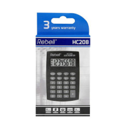 Calculatrice REBELL Calculatrice de poche HC 208, noir