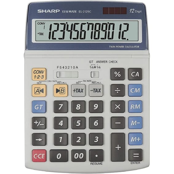 Calculatrice SHARP calculatrice de bureau EL-2125C alimentation solaire
