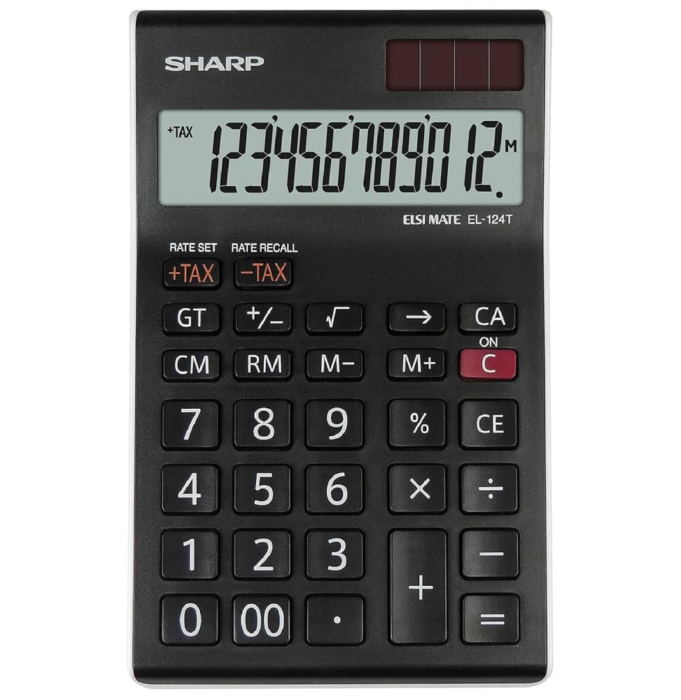 Calculatrice SHARP Calculatrice table EL-124 TWH Solaire/Pile LCD 12Chiffres