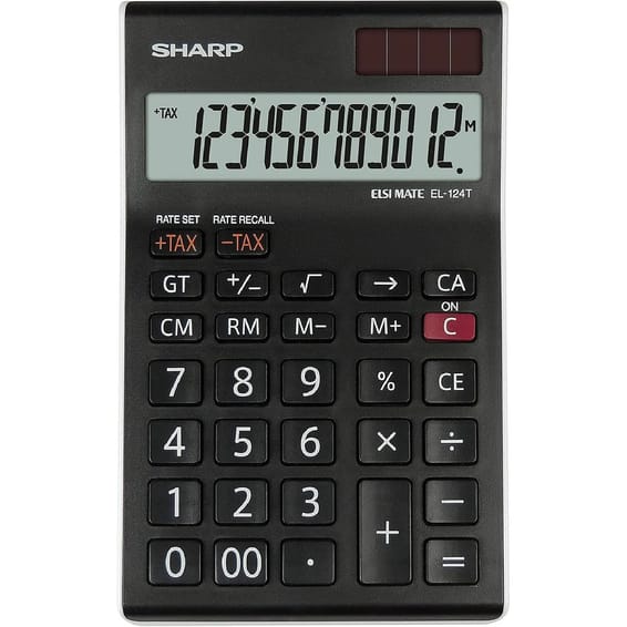 Calculatrice SHARP Calculatrice table EL-124 TWH Solaire/Pile LCD 12Chiffres