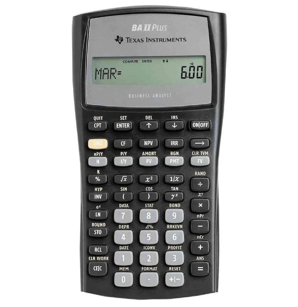 Calculatrice TEXAS INSTRUMENTS Calculatrice financière TI-BA II Plus