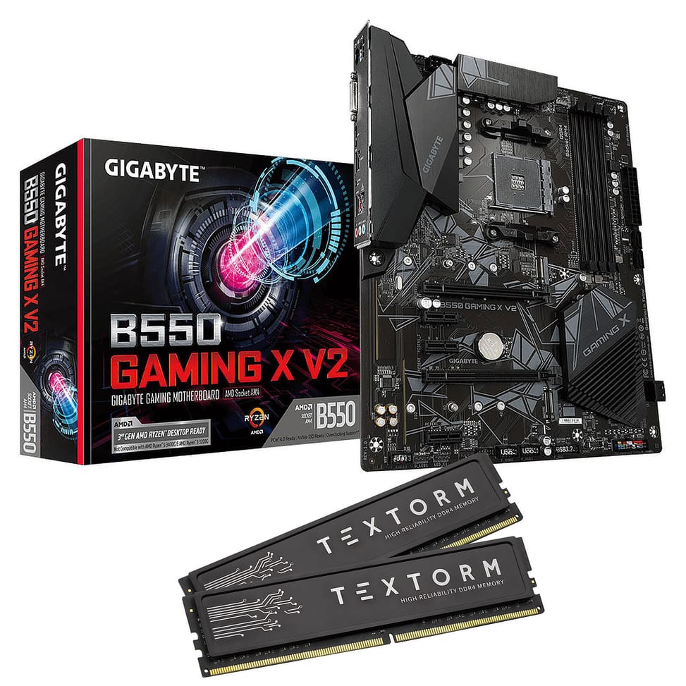 Carte mère Gigabyte B550 GAMING X V2 + Textorm 16 Go (2 x 8 Go ) DDR4 3600 MHz CL18 — image 1