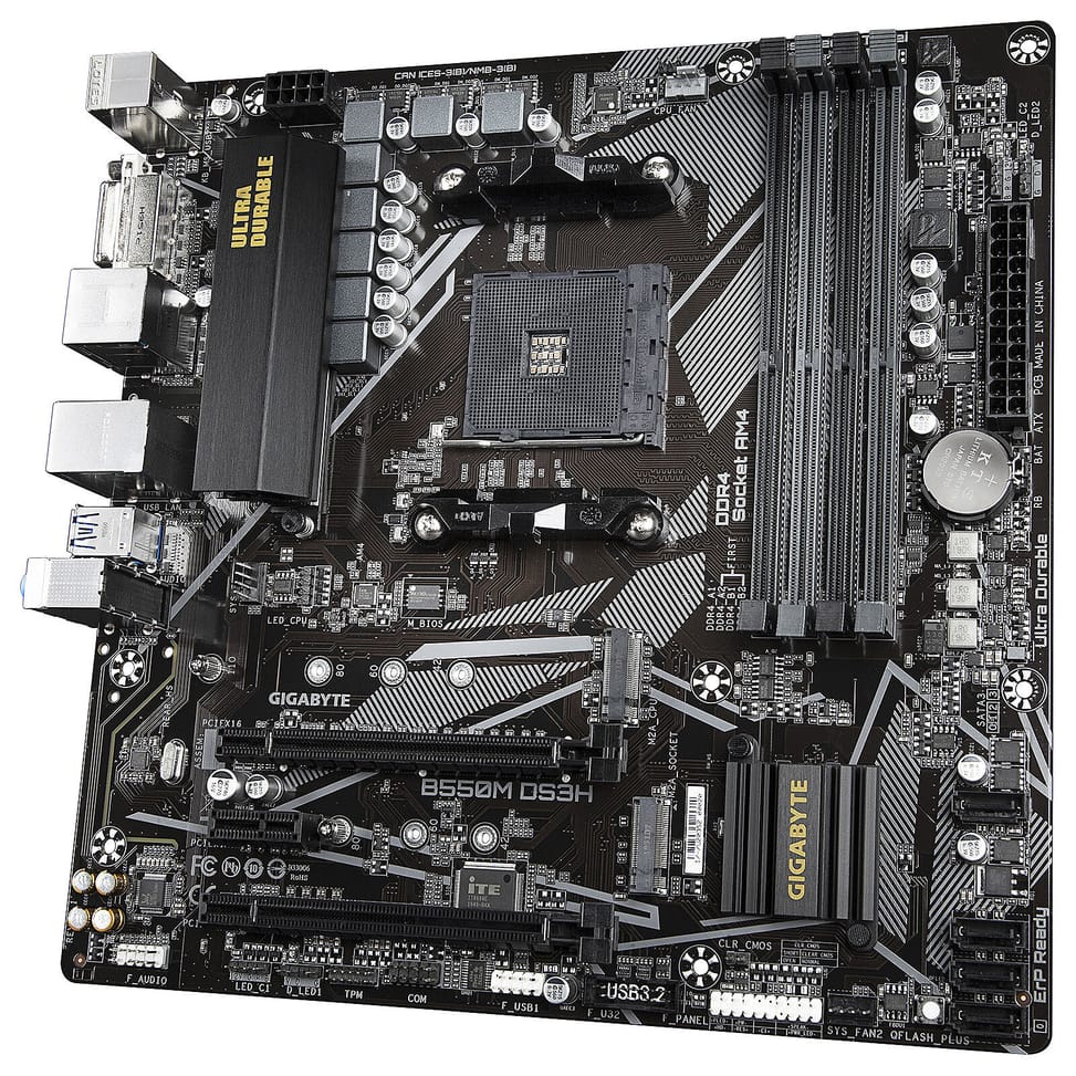 Carte mère Gigabyte B550M DS3H + Textorm 16 Go (2 x 8 Go ) DDR4 3600 MHz CL18 — image 4