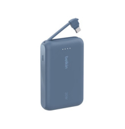 Belkin Batterie externe 10K 20W avec câble USB-C intégré (Bleu)