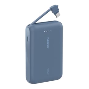 Belkin Batterie externe 10K 20W avec câble USB-C intégré (Bleu) — image 2