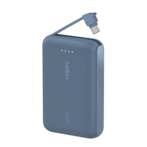 Belkin Batterie externe 10K 20W avec câble USB-C intégré (Bleu) — image 3