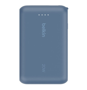 Belkin Batterie externe 10K 20W avec câble USB-C intégré (Bleu)