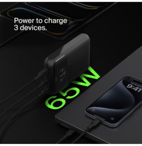 Belkin Batterie de secours USB-C 65W 20 000 mAh pour ordinateur portable 3 ports