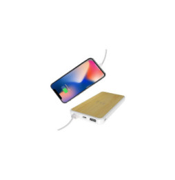 Blaupunkt - Batterie externe en bambou avec surface à induction - BLP7610-193 - Blanc / Bois
