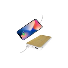 Blaupunkt - Batterie externe en bambou avec surface à induction - BLP7610-193 - Blanc / Bois — image 3