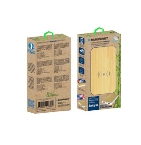 Blaupunkt - Batterie externe en bambou avec surface à induction - BLP7610-193 - Blanc / Bois