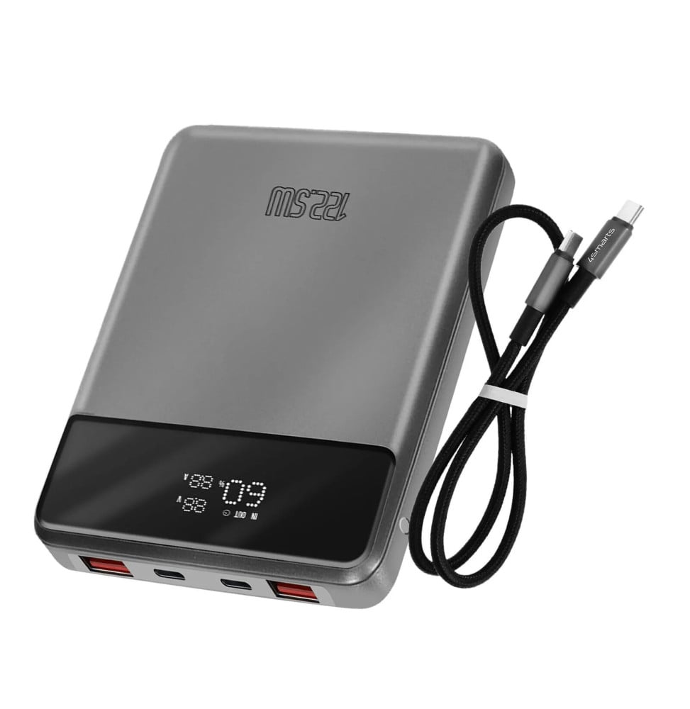 4smarts Powerbank 20000mAh 2 USB-C 100W + 2 USB 22.5W Enterprise Slim Gris Sidéral
