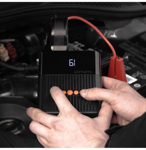 4smarts Powerbank 8800mAh Compresseur 3,8 bar et Booster batterie de voiture PitStop Noir