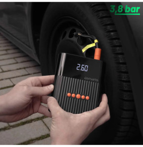 4smarts Powerbank 8800mAh Compresseur 3,8 bar et Booster batterie de voiture PitStop Noir