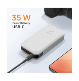 Xtorm Batterie Externe 20000mAh 35W 2x USB-C + USB-C Écran LED Compact Blanc