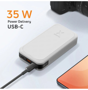 Xtorm Batterie Externe 20000mAh 35W 2x USB-C + USB-C Écran LED Compact Blanc