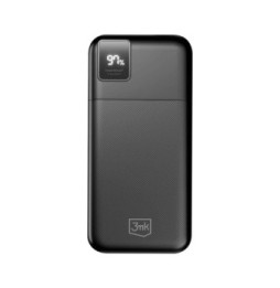 3mk Batterie de Secours 20000 mAh 2x USB et USB-C Voyant LED Noir