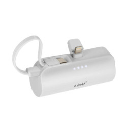 LinQ Batterie de Secours 6000mAh Double Connectivité USB C et Lightning Blanc